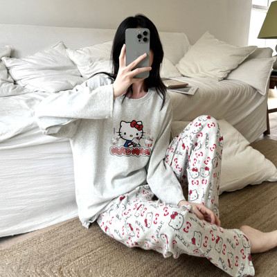 纯棉卡通Kitty猫睡衣女