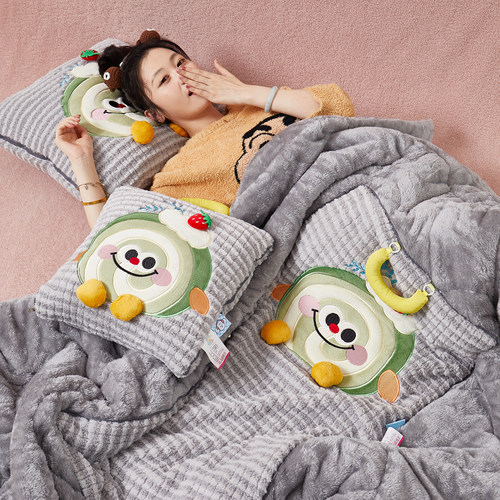 多功能抱枕被子两用加厚绒