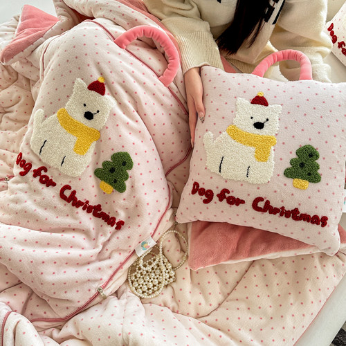 小狗抱枕被子两用多功能午睡加厚