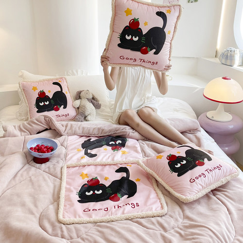 卡通儿童折叠抱枕被子两用午休毯