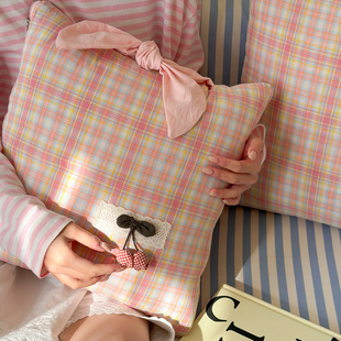 新款韩式蝴蝶结全棉抱枕被子两用车载纯棉靠垫办公室午睡毯二合一