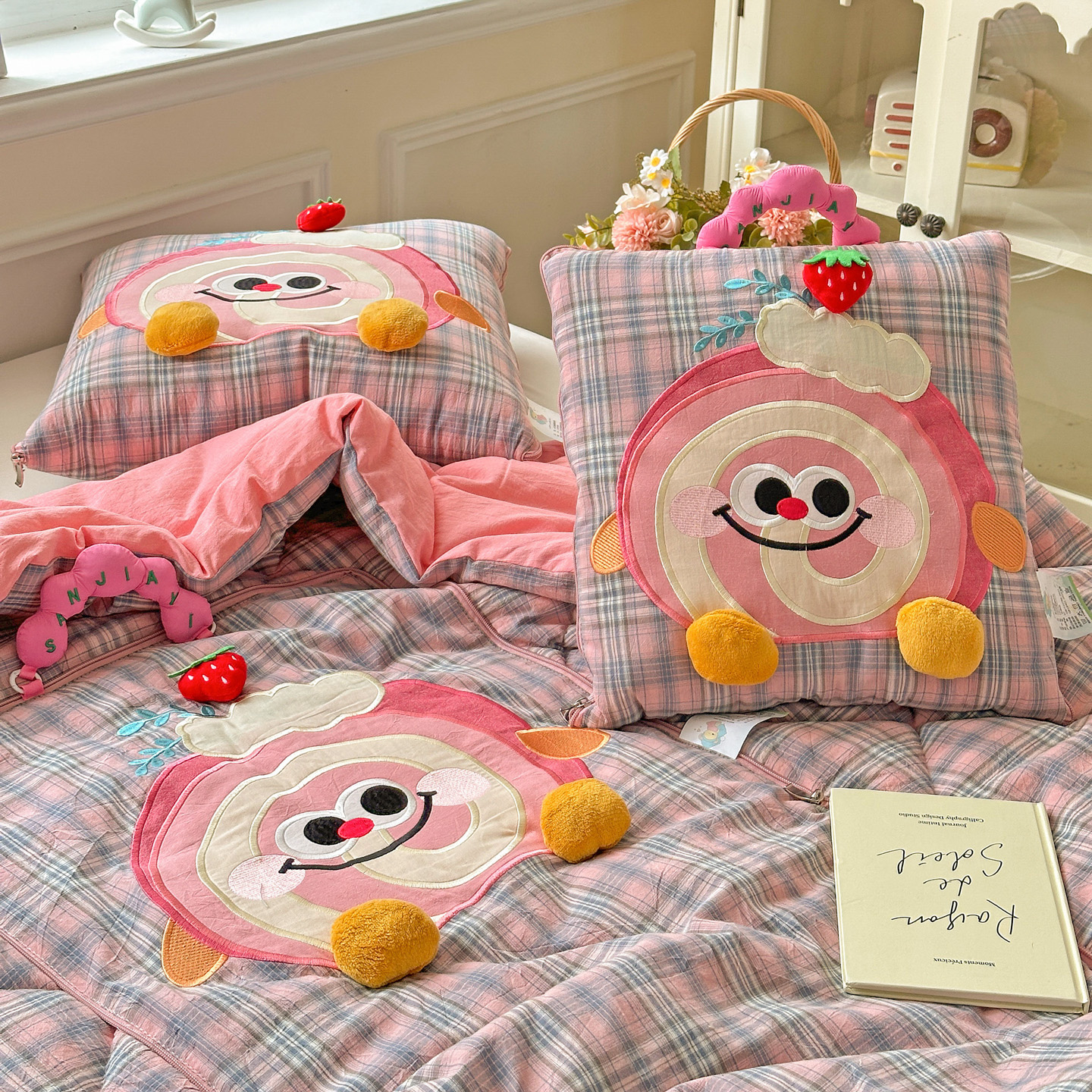 全棉抱枕被子两用办公室午睡