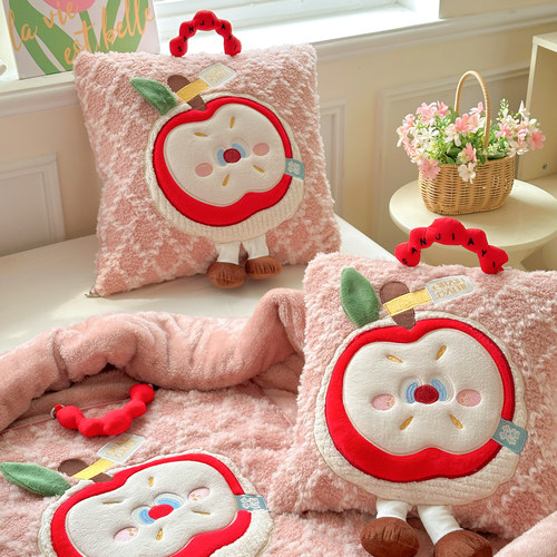 加厚手提式抱枕被子两用