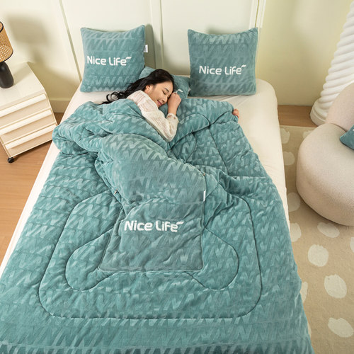 加绒加厚抱枕*被子两用