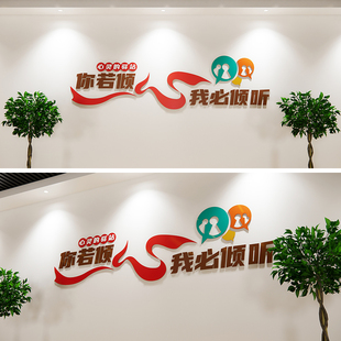 社区心理咨询室文化墙素材 心理咨询设计素材 你若倾心我比倾听