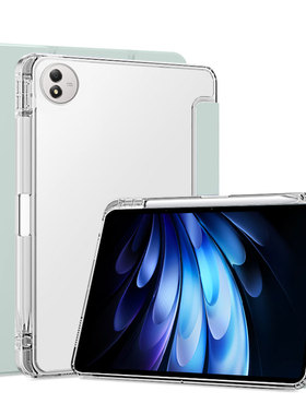 适用vivo Pad5平板保护套13寸新款带笔槽viv0pad5Pro透明三折PA2573软硅胶12.1寸防弯气囊防摔带磁吸