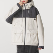 25新款 MLB情侣冲锋衣外套男女NY防泼水连帽拼接运动夹克3AWJB0554