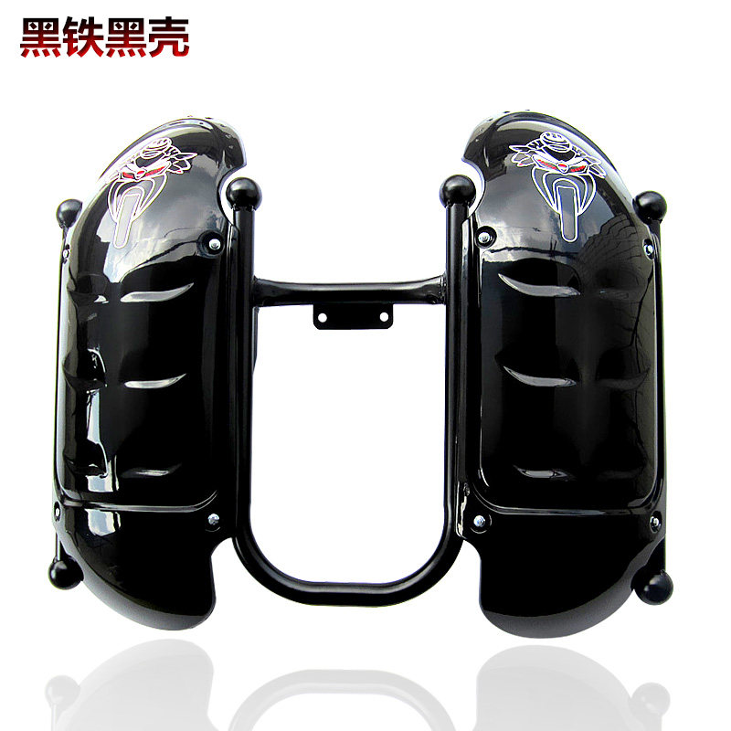 包邮 摩托车保险杠 125保险杠前护杠150 带置物箱 盖子 挡风板