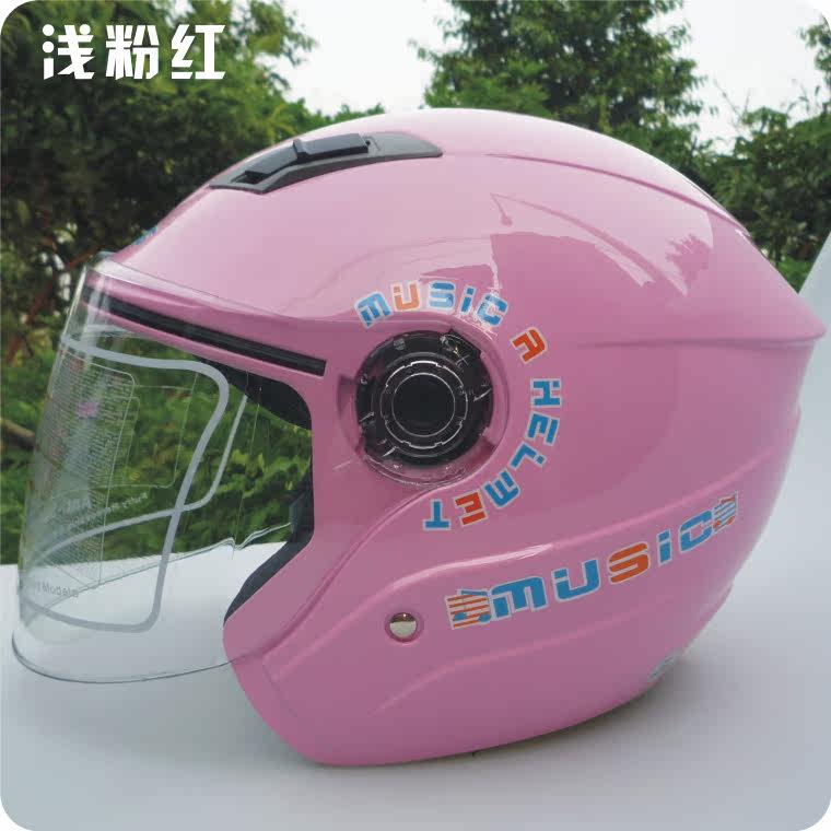 吉特龙摩托车头盔男电动电瓶车头盔女 半盔 防盗音乐头盔