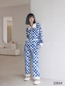 新款 旗盘格海岛绒居家服套装 女士高级感睡衣冬款 长袖