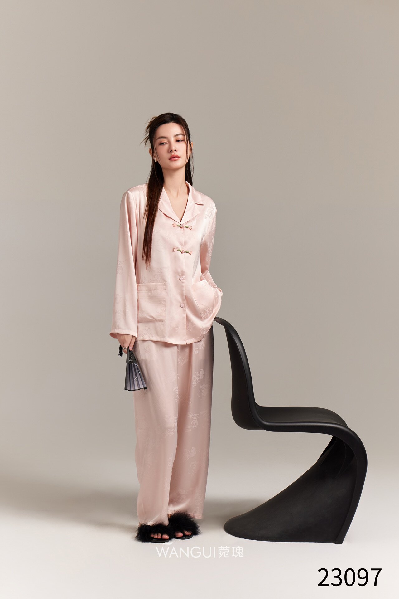 菀瑰睡衣女仿真丝冰雪丝丝绸纯欲风长袖长裤性感高级感家居服套装