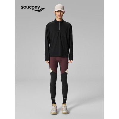 Saucony索康尼亲肤保暖高弹易打理包容性强运动休闲紧身长裤