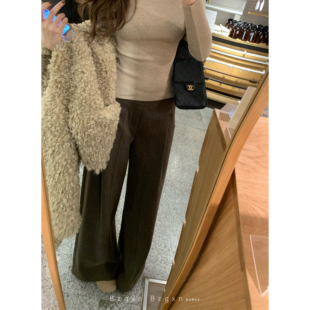 175高个子加长咖色西装神裤阔腿裤春秋加厚高腰慵懒风垂直感长裤