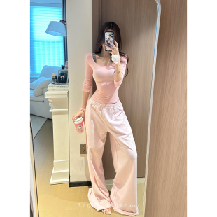 暴走高仙女175高个子春夏松紧腰卫裤 直筒休闲运动加长180松弛长裤