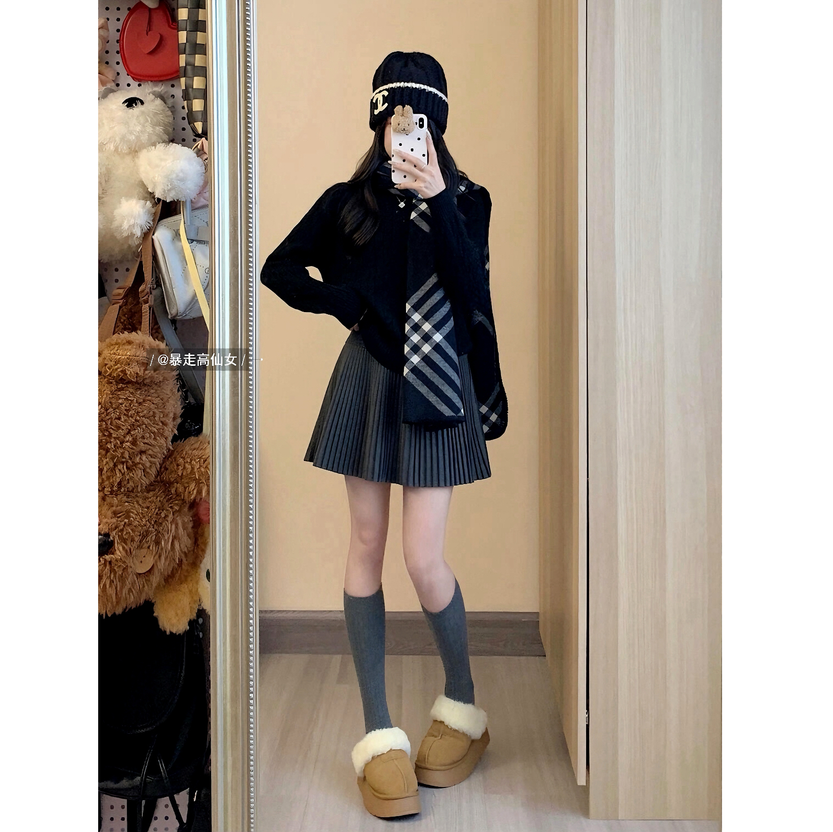 175高个子185加长甜美显瘦百褶裙