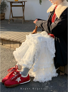 暴走高仙女175高个子加长蕾丝半身裙女2026新款a字纱裙蓬蓬蛋糕裙