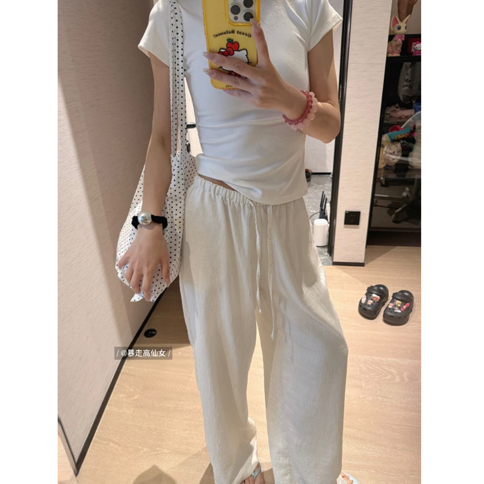 暴走高仙女高个子175白色亚麻衬衫套装女夏180加长版拖地长裤子