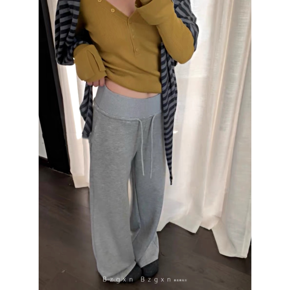 赠送运费险拖地加长版宽松直筒裤