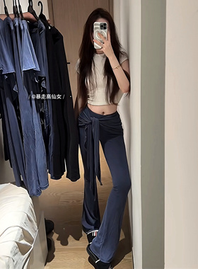 暴走高仙女露思同款高个子加长假两件系带微辣裤175显瘦2025秋季