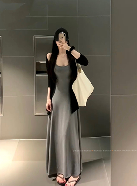 暴走高仙女175高个子加长连衣裙女修身吊带裙2026春季显瘦长款裙