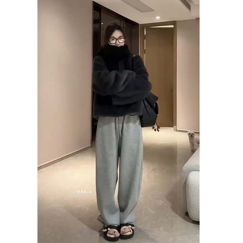 送运费险高腰加长卫裤女拖地慵懒