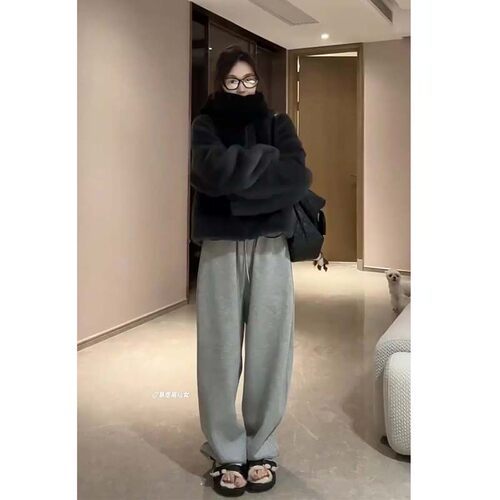 送运费险高腰加长卫裤女拖地慵懒
