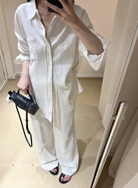 薄款衬衫休闲裤套装高个子加长版