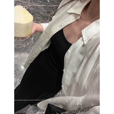 棉麻长袖防晒衬衫高个子女生加长