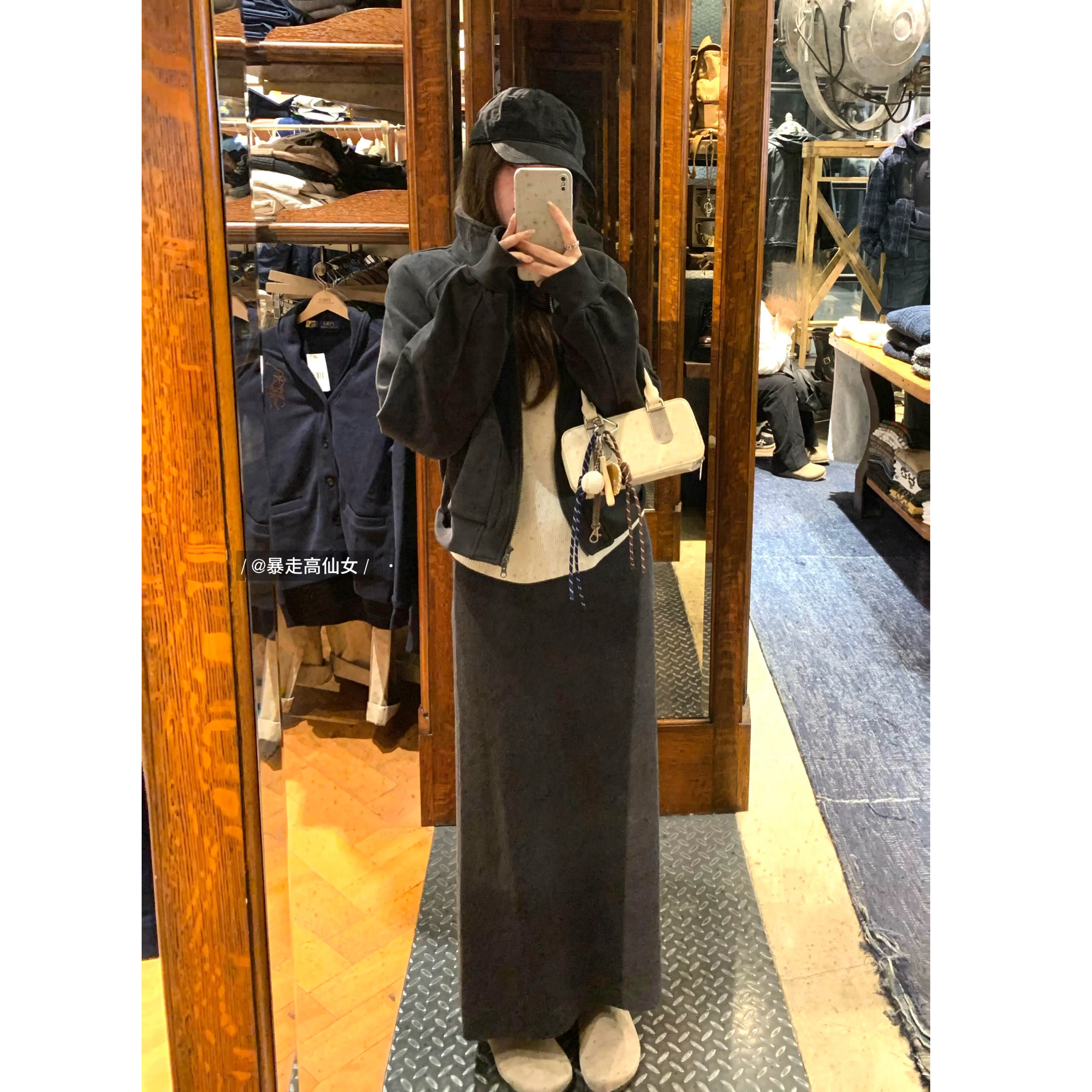 灰色a字裙女秋季175高个子包臀裙