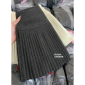 灰色高级感百搭a字百褶裙女秋冬高腰显瘦高个子加长版 a字半身短裙