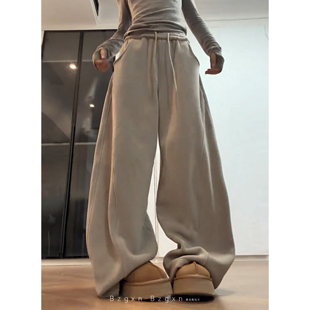 暴走高仙女175高个子加长180冬季加绒加厚直筒裤休闲阔腿拖地长裤