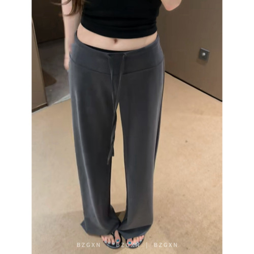 垂感显瘦宽松直筒裤阔腿运动裤女
