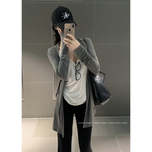 高个子加长180开衫长款女早秋