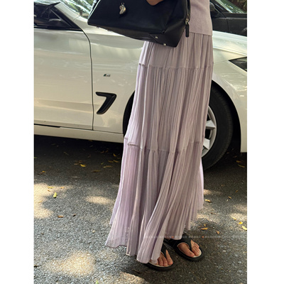 重工压褶半身裙175加长高个子180