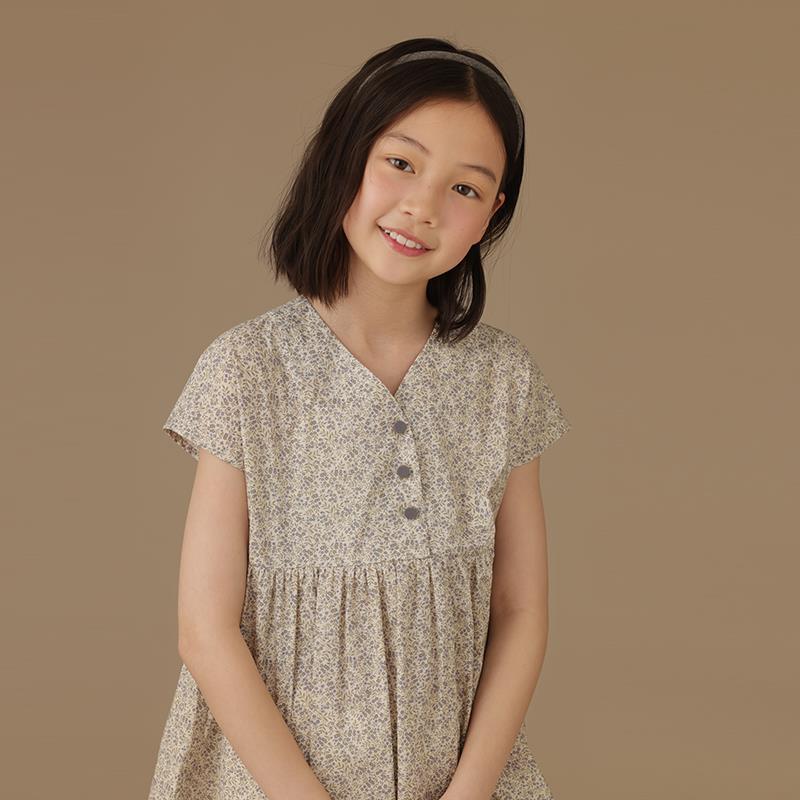 哈齿童装儿童夏装碎花裙子休闲宽松背心裙全棉女童连衣裙森系田园