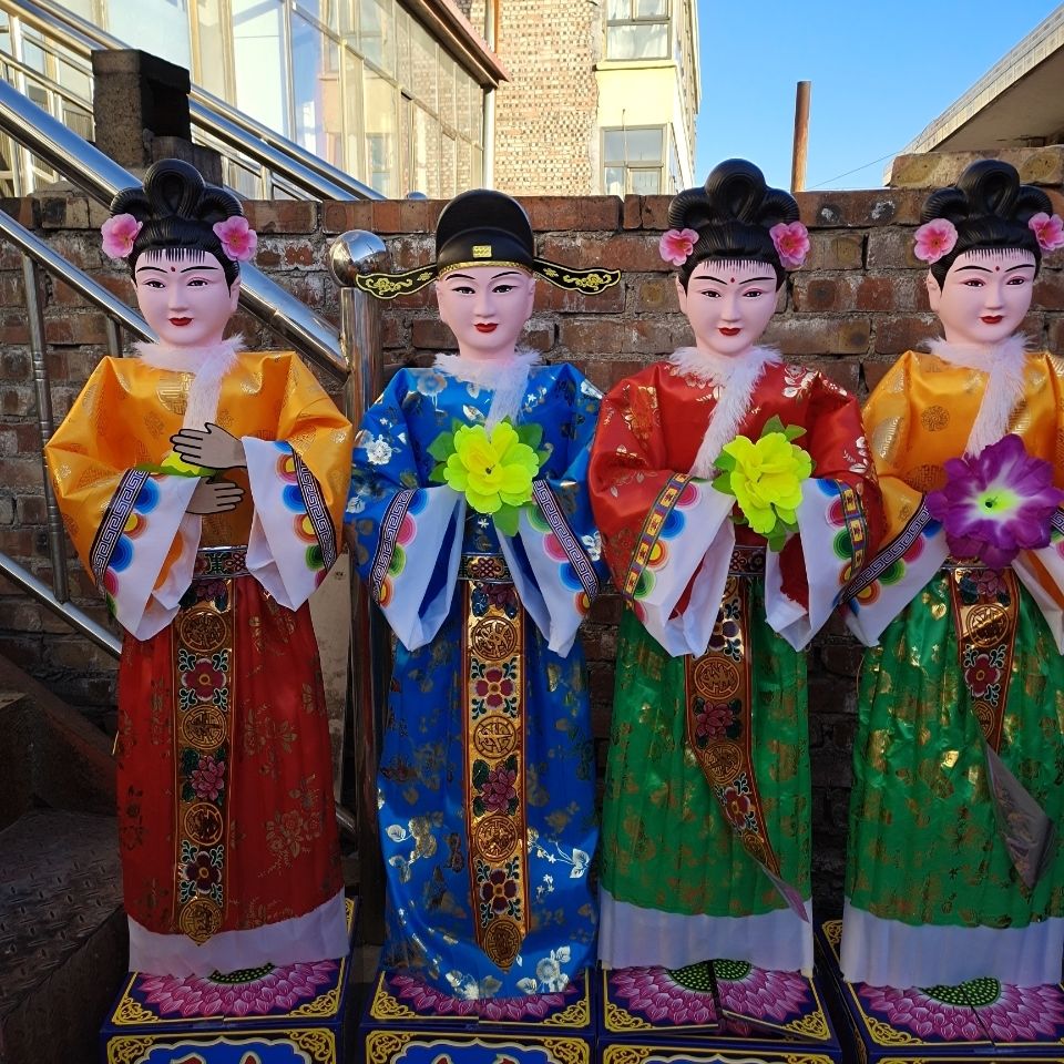 童男童女金童玉女颜色尺寸可定制守殡葬白事传统手工艺制作包邮