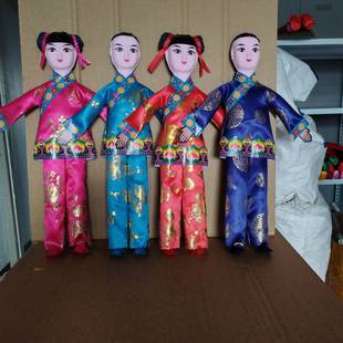 成品童子金童玉女真身金身高档布娃娃精品花姐手工纯色棉花填充