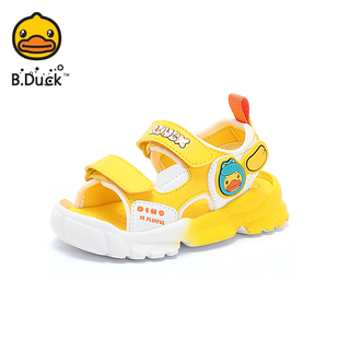 B.Duck小黄鸭男童凉鞋 儿童露趾宝宝鞋 幼儿园小童沙滩鞋 6岁3 夏季