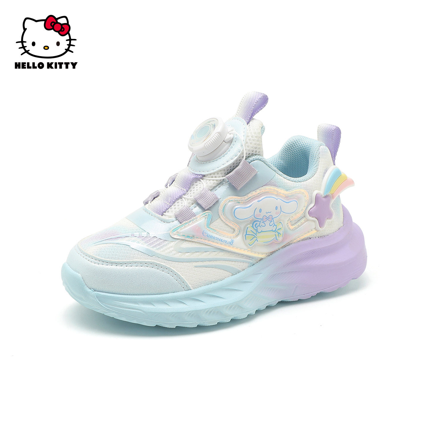 美乐蒂女童运动鞋大耳狗春季2026旋转扣透气儿童跑步鞋小学生网鞋