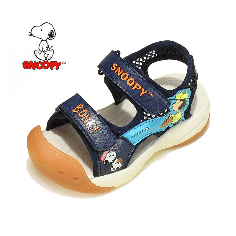 史努比男童凉鞋夏季小童耐磨包头儿童机能鞋防滑1-6岁宝宝凉鞋子3