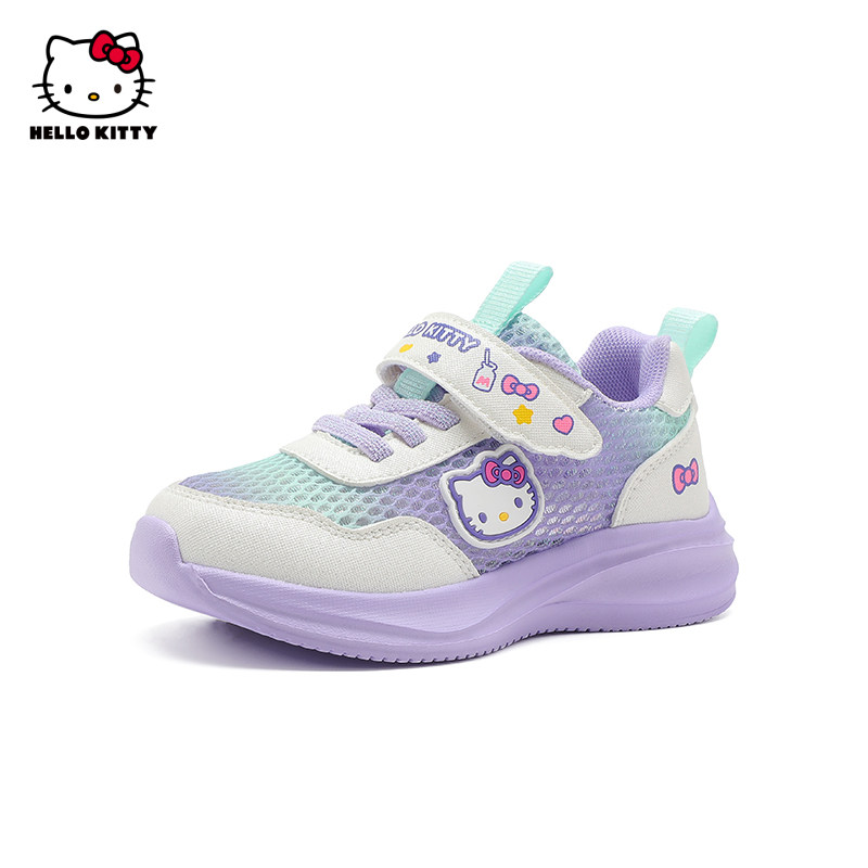 凯蒂猫女童运动鞋春夏季镂空透气单网鞋女孩轻便儿童旅游休闲鞋子