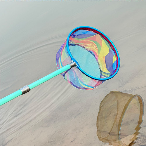 儿童捞鱼抄网碳素小鱼网可伸缩抄网杆抄网兜捞鱼网超轻结实捞鱼网