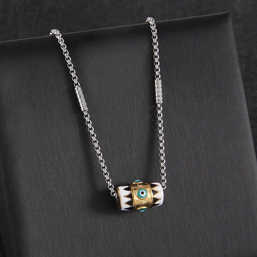 男潮高级感彩釉桶珠吊坠百搭小众个性卫衣链简约锁骨链配饰品项链,饰品/流行首饰/时尚饰品新,项坠/吊坠,淘宝优惠券,粉丝福利购,淘宝优惠卷