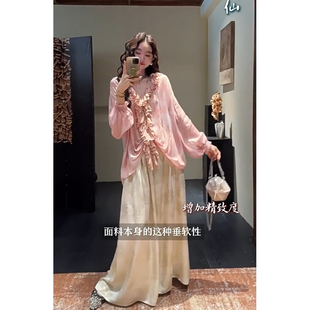 三吉同款【不羡仙】新中式蕾丝雪纺衬衫女春2026年新款轻奢高级感