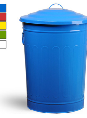 户外垃圾桶超大号铁皮桶彩色带盖64L大堂工业小区环卫果皮箱100L