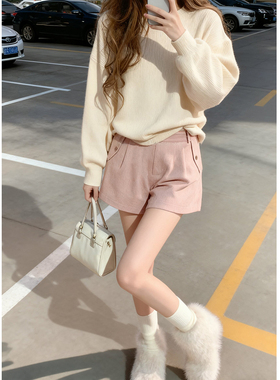 csk丘比特“冬日质感小短裤”秋冬显瘦A字中腰短裤