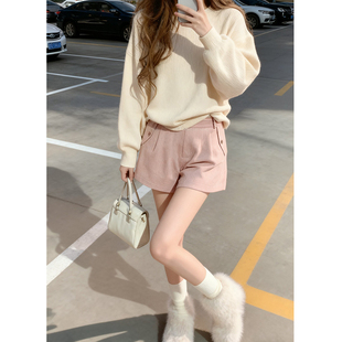 csk丘比特“冬日质感小短裤”秋冬显瘦A字中腰短裤