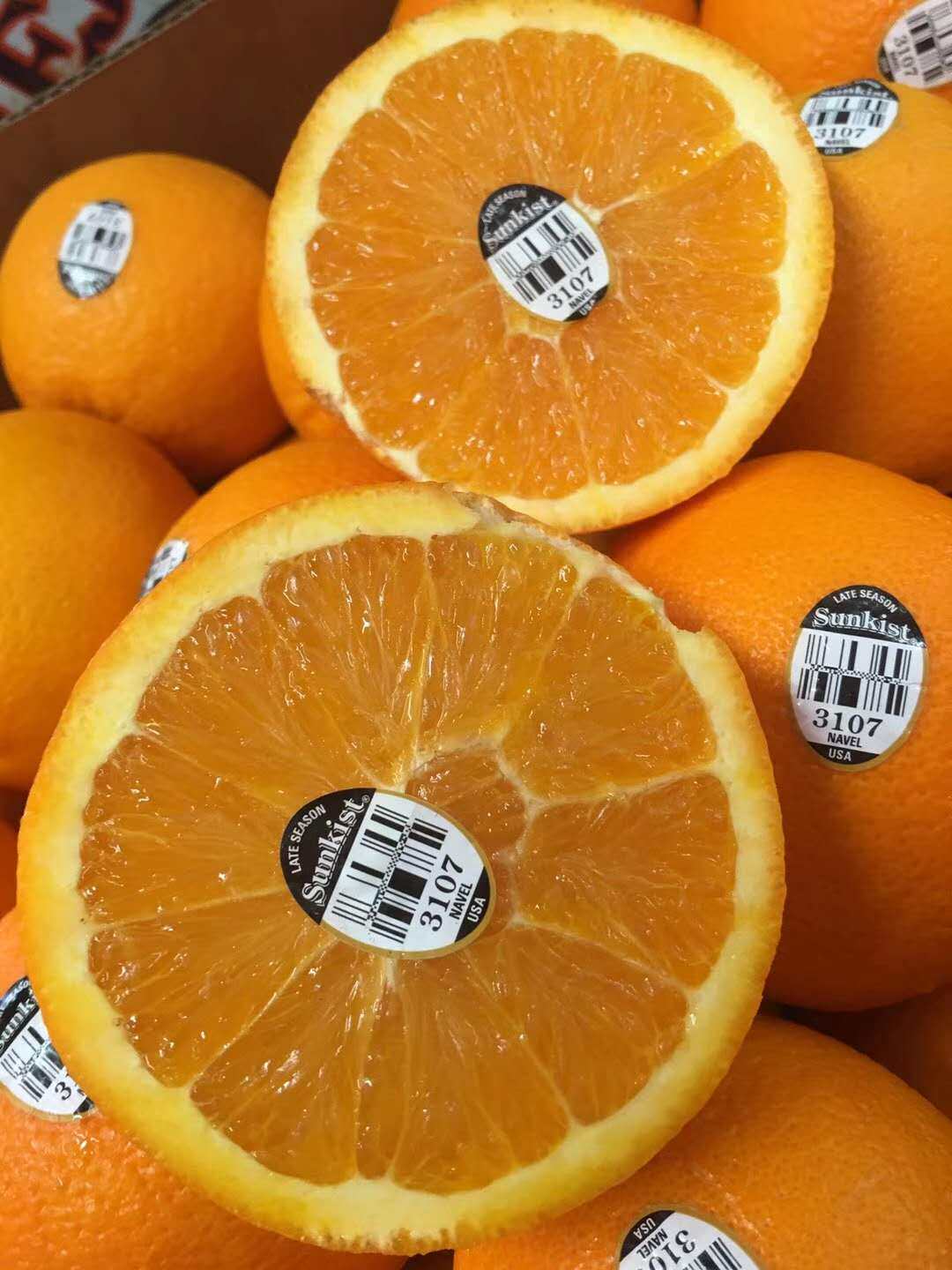 正宗美国新奇士3107黑标晚期橙大果新鲜进口橙子脐橙sunkist甜橙