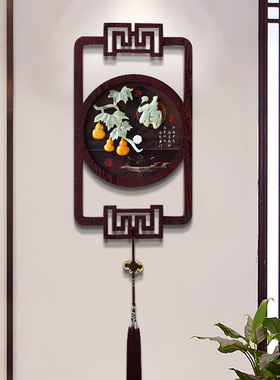 新中式挂饰玄关墙壁中国结壁饰客厅立体竖款电视墙墙上装饰品挂件