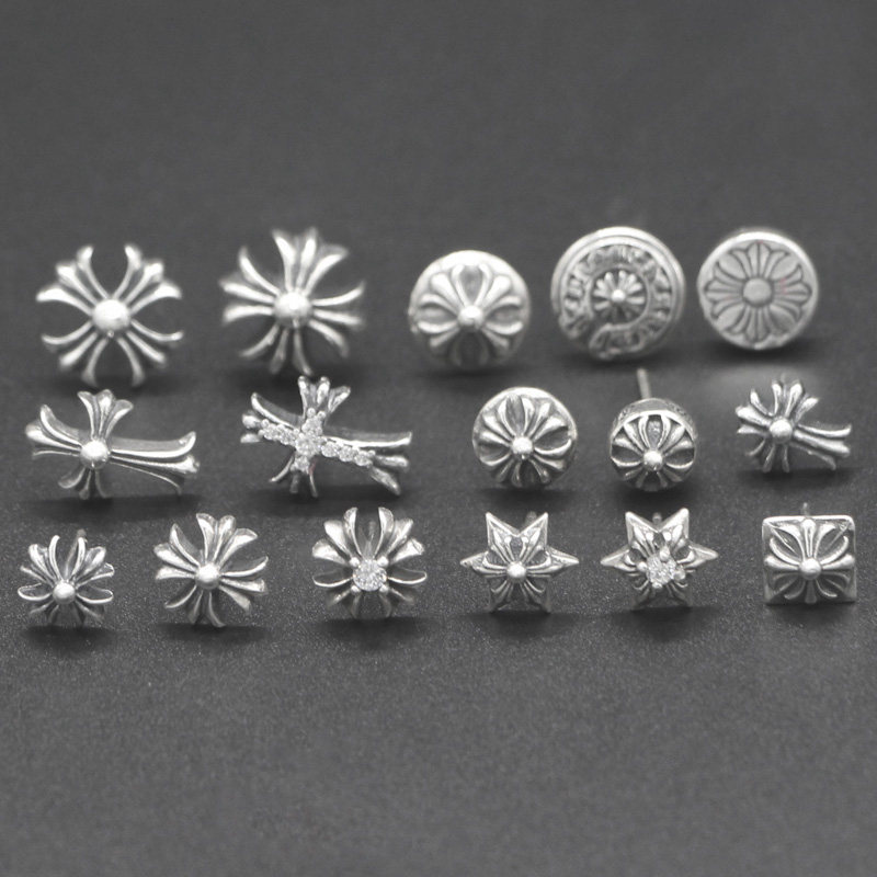 镶钻六芒星日韩风百搭ins耳钉